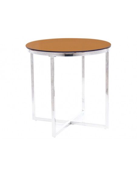 Table basse ronde - Crystal - D 55 x H 55 cm - Ambre