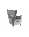 Fauteuil en velours - Harry - L 68 x l 90 x H 101 cm - Gris