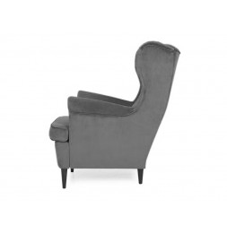 Fauteuil en velours - Harry - L 68 x l 90 x H 101 cm - Gris