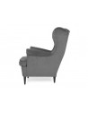 Fauteuil en velours - Harry - L 68 x l 90 x H 101 cm - Gris