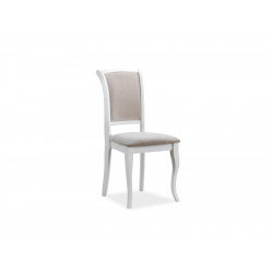 Chaise de salon - L 45 x P 42 x H 96 cm - Beige et blanc