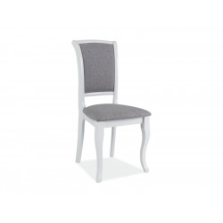 Chaise de salon - L 45 x P 42 x H 96 cm - Gris et blanc