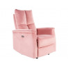 Fauteuil en velours inclinable - L 76 x P 94 x H 96 cm - Rose