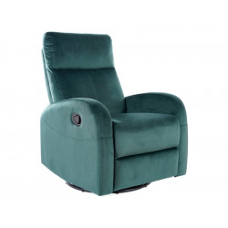 Fauteuil inclinable en velours - L 72 x P 80 x H 101 cm - Vert