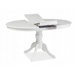 Table extensible - Olivia - L 106 x l 141 x H 76 cm - Blanc