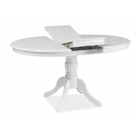 Table extensible - Olivia - L 106 x l 141 x H 76 cm - Blanc