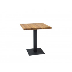 Table carrée en chêne massif - L 80 x H 76 cm - Noir