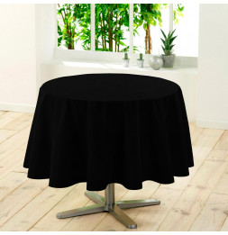 Nappe ronde unie - Diamètre 180 cm - Noir