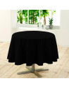 Nappe ronde unie - Diamètre 180 cm - Noir