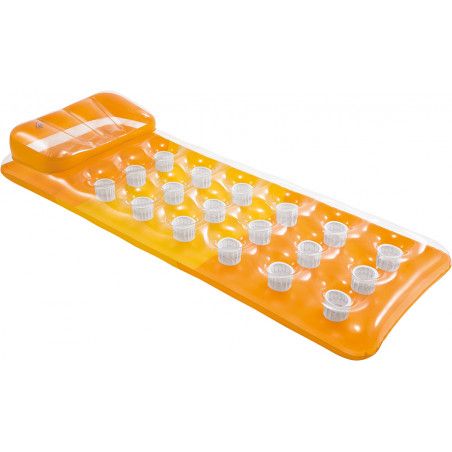 Matelas gonflable - L 188 x l 71 cm - PVC - Orange